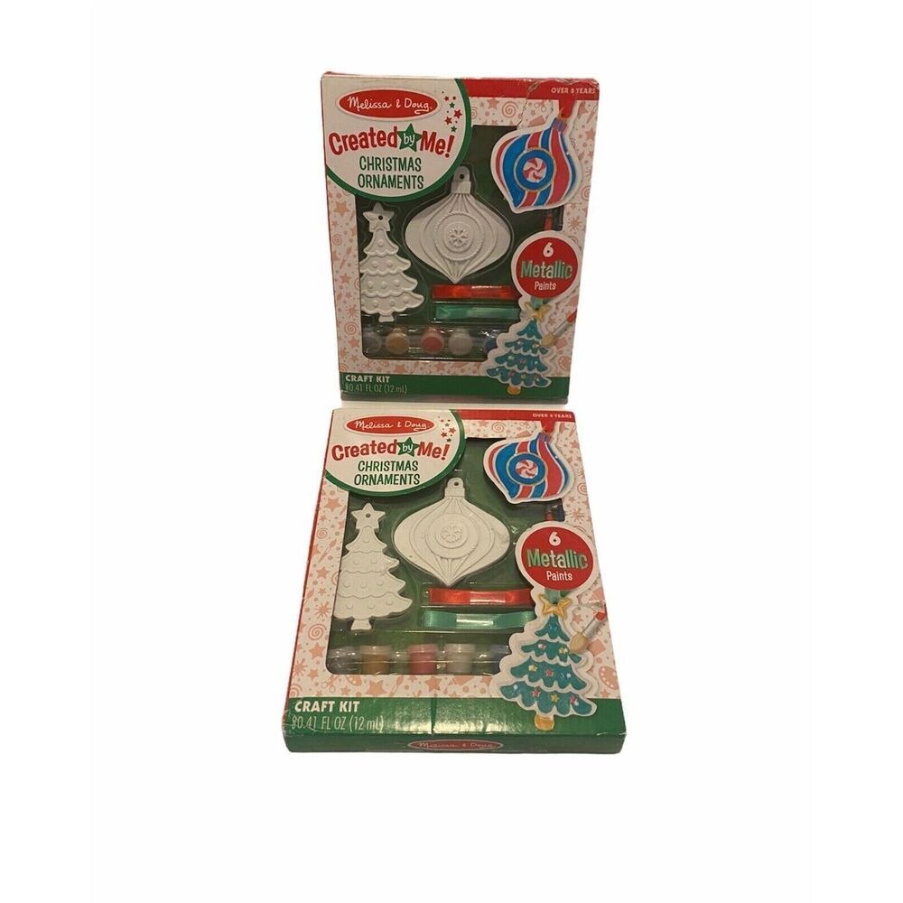 Melissa & Doug Decorate Your Own Christmas  Ornaments Kit Holiday Crafts 2-piece